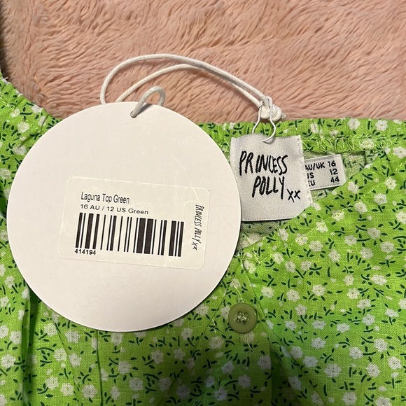 Princess Polly - Green Floral Laguna Top - US Size 12 - Picture 2 of 4